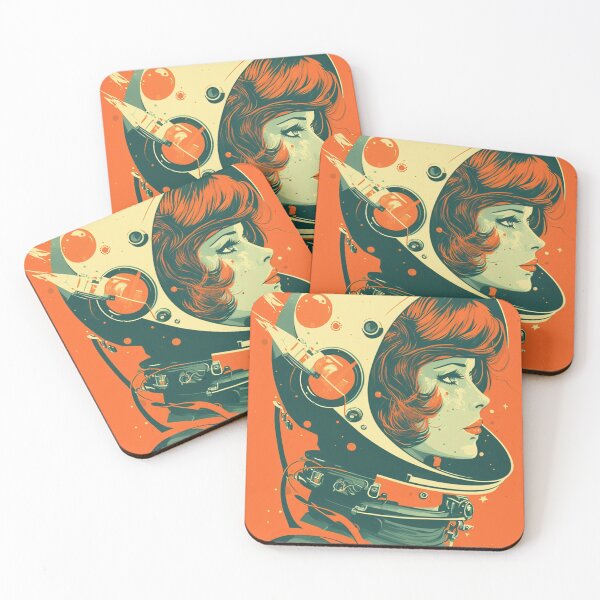 Item preview, Retro Sci-Fi Astronaut Girl 60s  designed and sold by RESToRAPTOR.