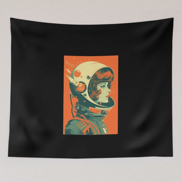 Item preview, Retro Sci-Fi Astronaut Girl 60s  designed and sold by RESToRAPTOR.