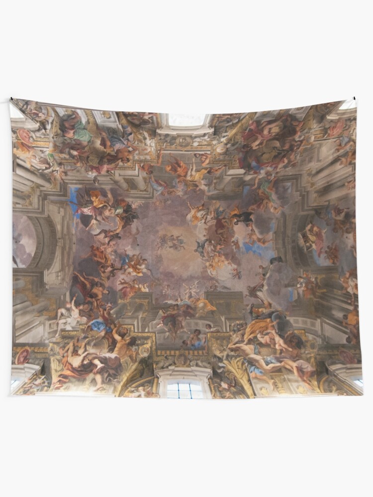 Sant Ignazio Church Ceiling Fresco Rome Wall Tapestry