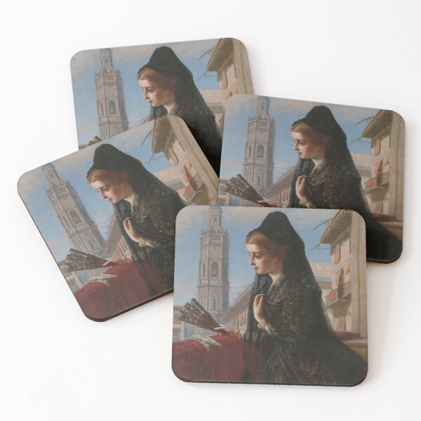 Item preview, A Spanish Beauty on a Balcony (19th century) - John Bagnold Burgess designed and sold by SALON DES ARTS.