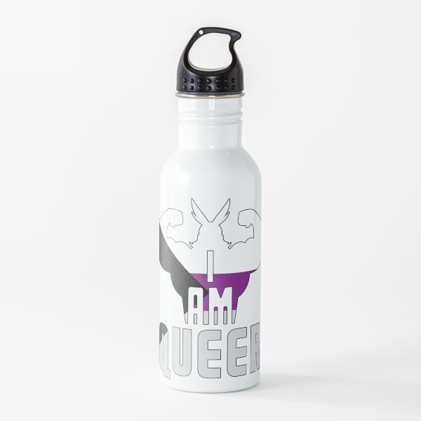 "I Am Queer!" - All Might Demisexual Pride Flag Water Bottle