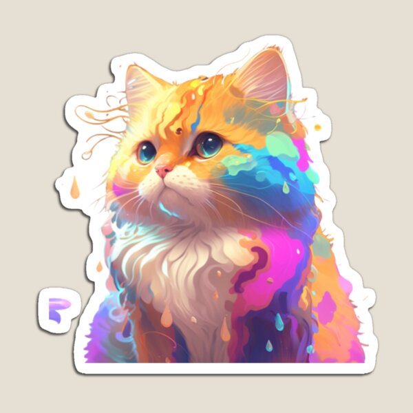Item preview, "Kawaii Kitty Kingdom: A Colorful Anime Cat Adventure stickers  designed and sold by youssef nouree ⭐ ⭐ ⭐ ⭐ ⭐.