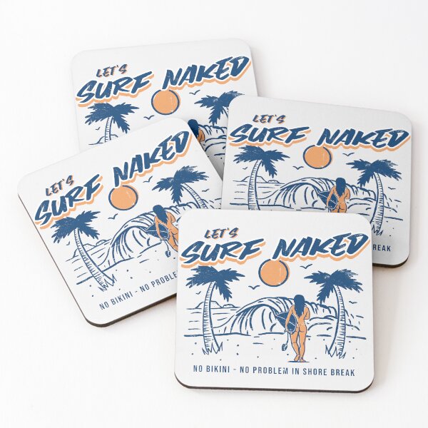 Item preview, Let's surf naked - vintage styled surfer girl designed and sold by sashashuba.