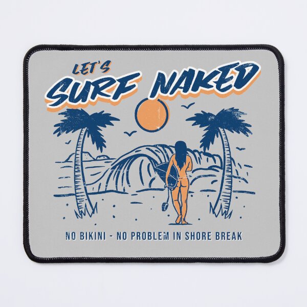 Item preview, Let's surf naked - vintage styled surfer girl designed and sold by sashashuba.