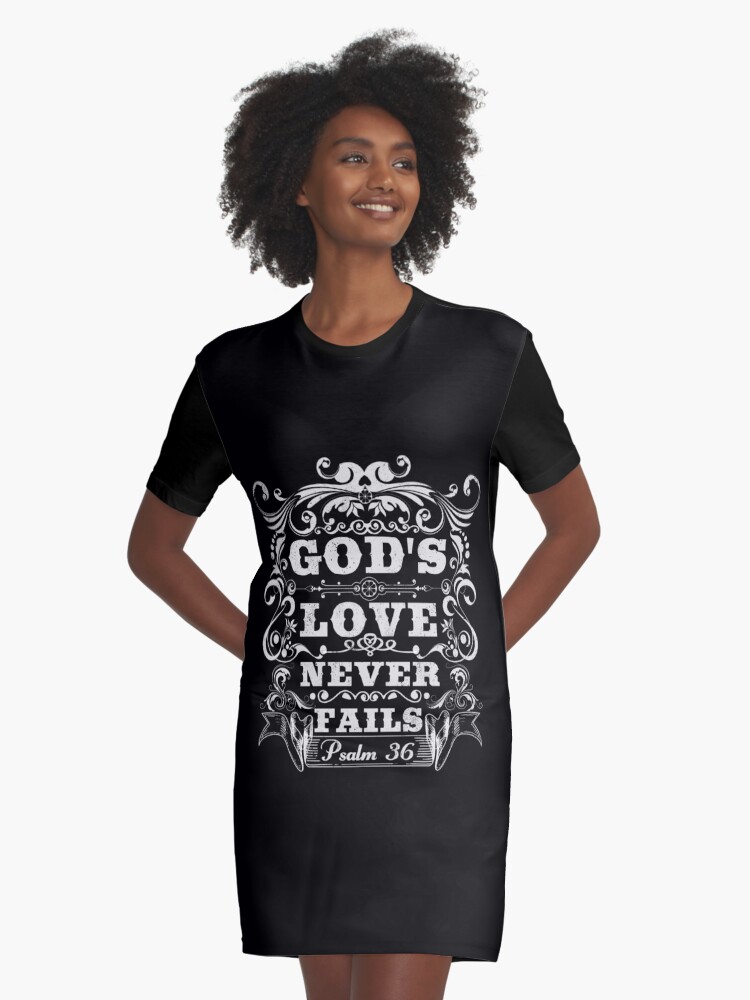 Women Christian T Shirt God's Love Never Fails Women Christian T Shirt God's Love Never Fails