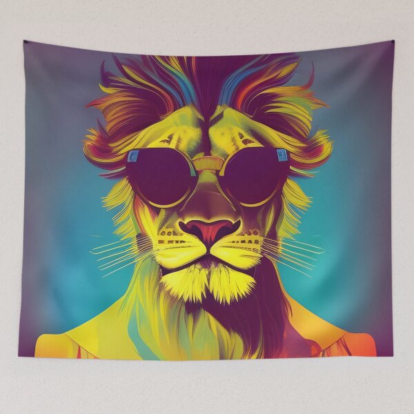 Item preview, Lion in sunglasses art designed and sold by Planetporridge.