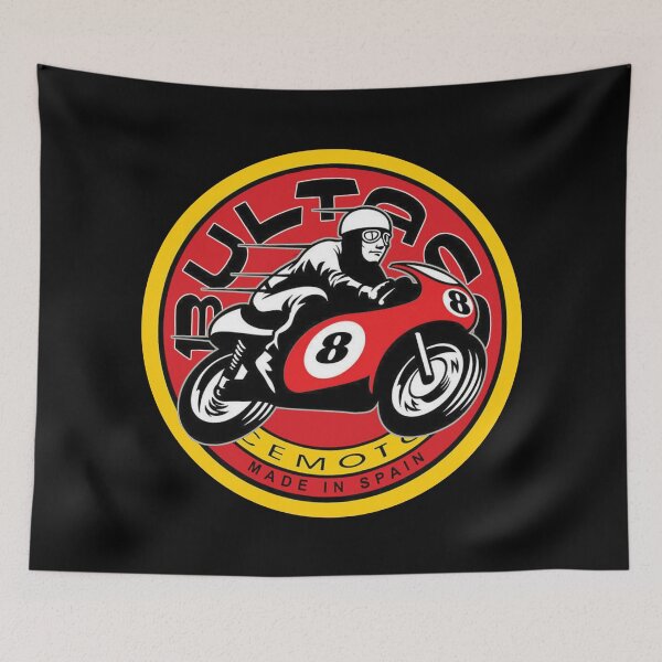 Aperçu de l'œuvre Coureur de route de motos Bultaco rétro créée et vendue par retropetrol.