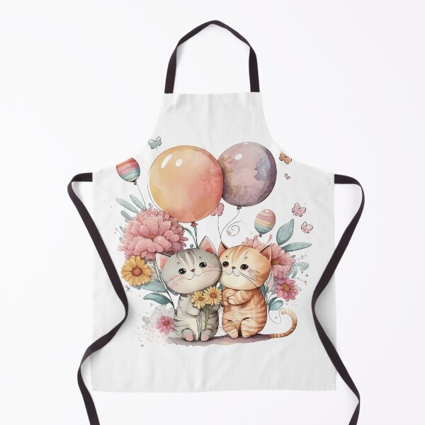 Item preview, Happy Cat with flowers and balloon designed and sold by Lobory.