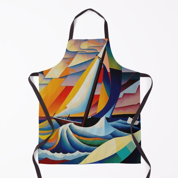 Item preview, Yacht in Ocean - Abstract Art designed and sold by ArtNouveauChic.