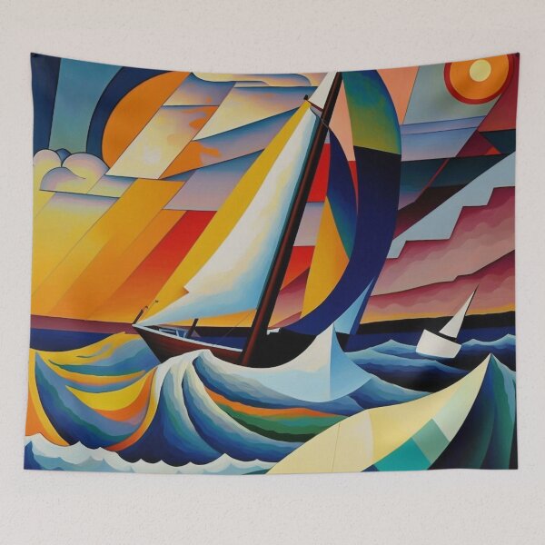 Item preview, Yacht in Ocean - Abstract Art designed and sold by ArtNouveauChic.
