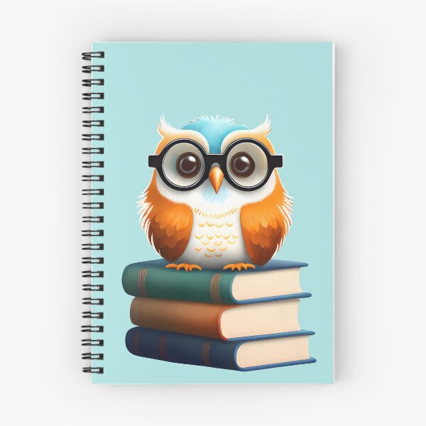 Item preview, Cute Nerdy Little Owl with Glasses Sitting on Books - Adorable Owl Design 1 designed and sold by Cawaiico.