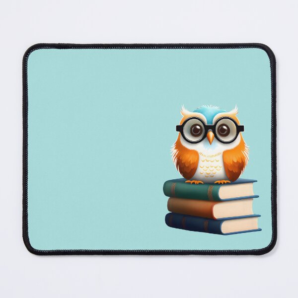 Item preview, Cute Nerdy Little Owl with Glasses Sitting on Books - Adorable Owl Design 1 designed and sold by Cawaiico.