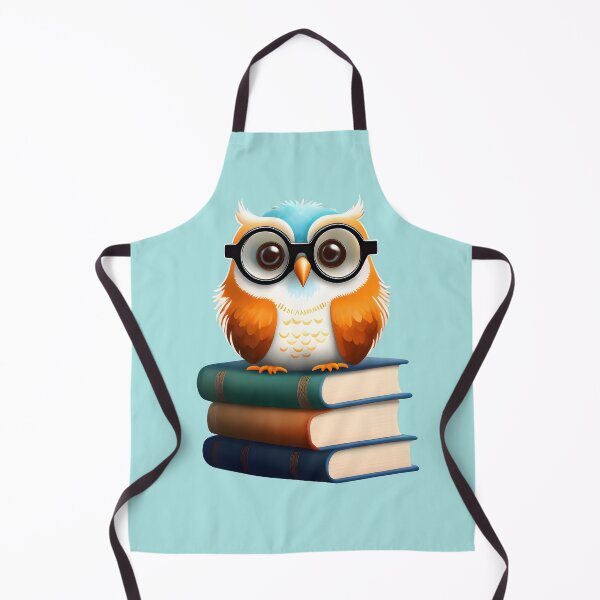 Item preview, Cute Nerdy Little Owl with Glasses Sitting on Books - Adorable Owl Design 1 designed and sold by Cawaiico.