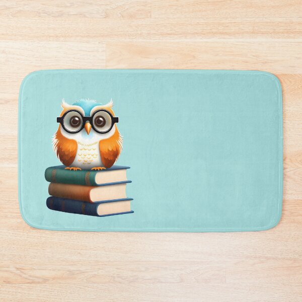 Item preview, Cute Nerdy Little Owl with Glasses Sitting on Books - Adorable Owl Design 1 designed and sold by Cawaiico.