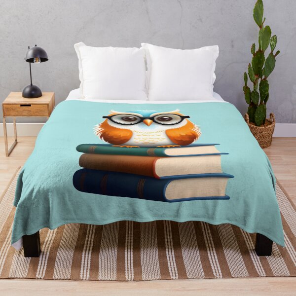 Item preview, Cute Nerdy Little Owl with Glasses Sitting on Books - Adorable Owl Design 1 designed and sold by Cawaiico.