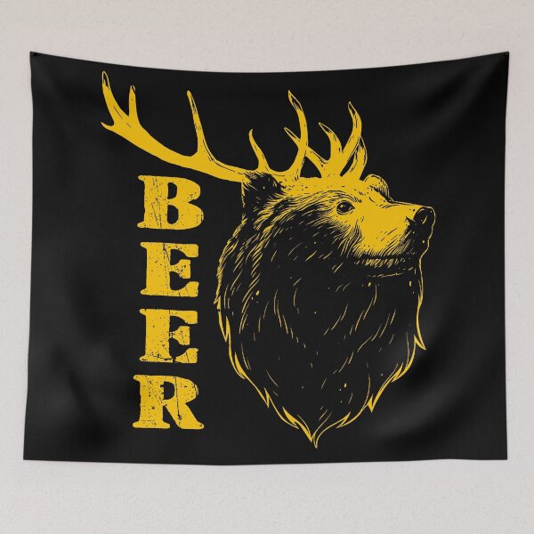 Item preview, BEER DEER Funny bear designed and sold by HEARTBEATS.