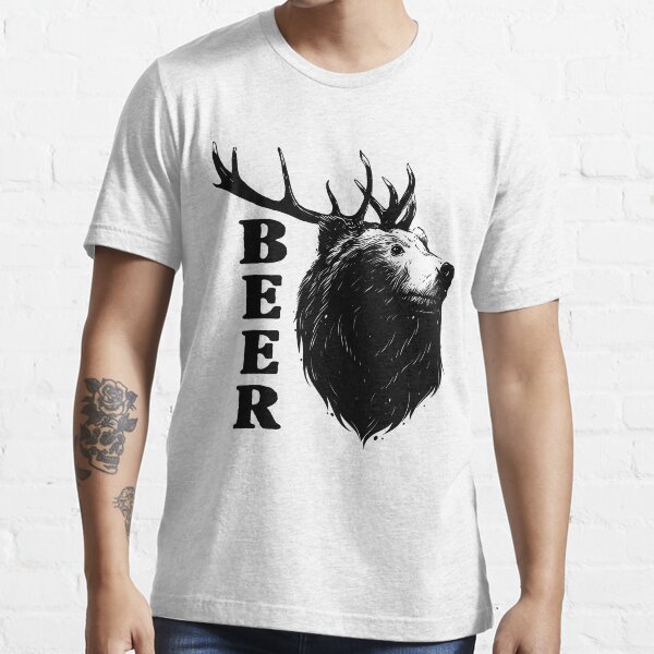 "BEER DEER Funny bear" Tshirt for Sale by HEARTBEATS Redbubble