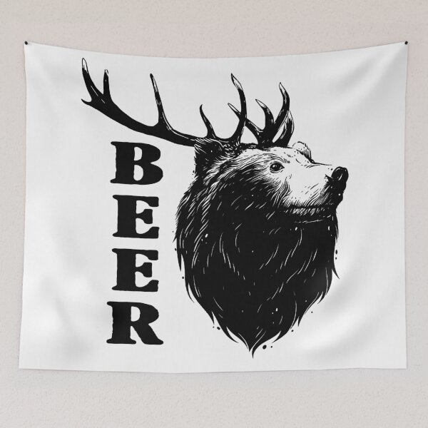 Item preview, BEER DEER Funny bear designed and sold by HEARTBEATS.