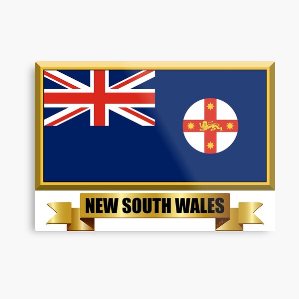 NEW SOUTH WALES Flag Gifts, Masks, Stickers & Products (N) Metal Print