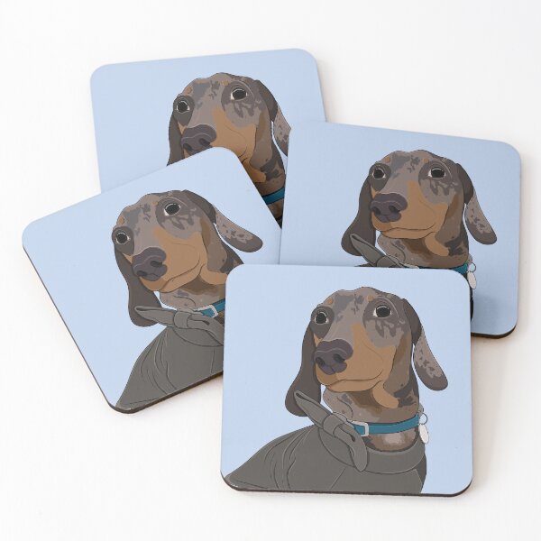 Item preview, Dapple Dachshund - sausage dog, brown dog, miniature sausage dog, dapple dog, red dapple, chocolate dapple designed and sold by SoohieArt.