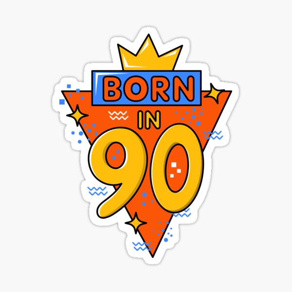 vintage retro sticker memphis style party was born in the 90s Sticker