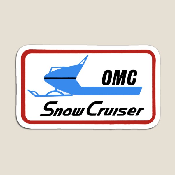 Vintage Snowmobile OMC Snow Cruiser Square Decal Magnet