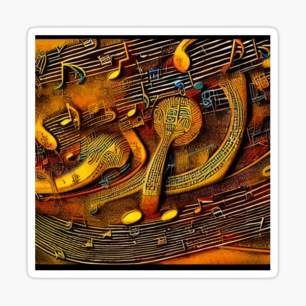 Artistic Impression Of Music Notation Sticker