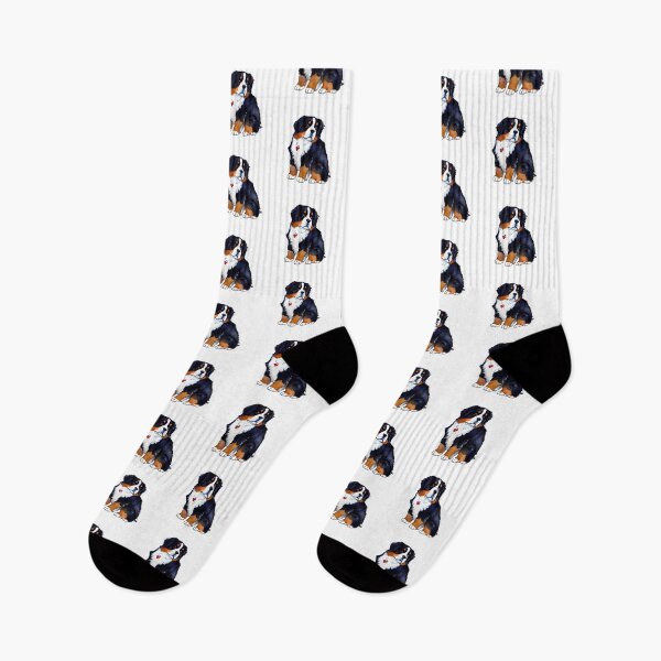 Item preview, Watercolor Cute Chubby Goofy Bernese Mountain Dog - Funny Cartoon Dog Art 4 designed and sold by Cawaiico.