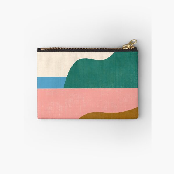 Item preview, Curvy form landscape - pink green - square designed and sold by moonlightprint.