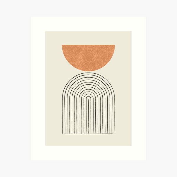 Arch Balance Orange - Mid century modern Art Print