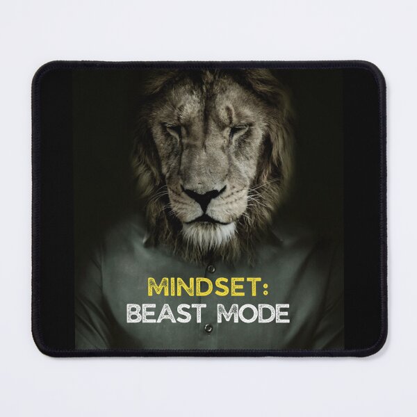 Item preview, Lion Beast Mode Mindset Motivational Quote designed and sold by hiunlimit.
