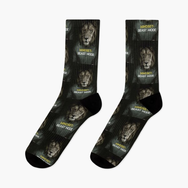 Item preview, Lion Beast Mode Mindset Motivational Quote designed and sold by hiunlimit.