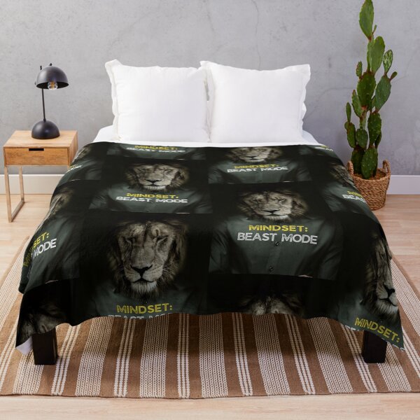 Item preview, Lion Beast Mode Mindset Motivational Quote designed and sold by hiunlimit.