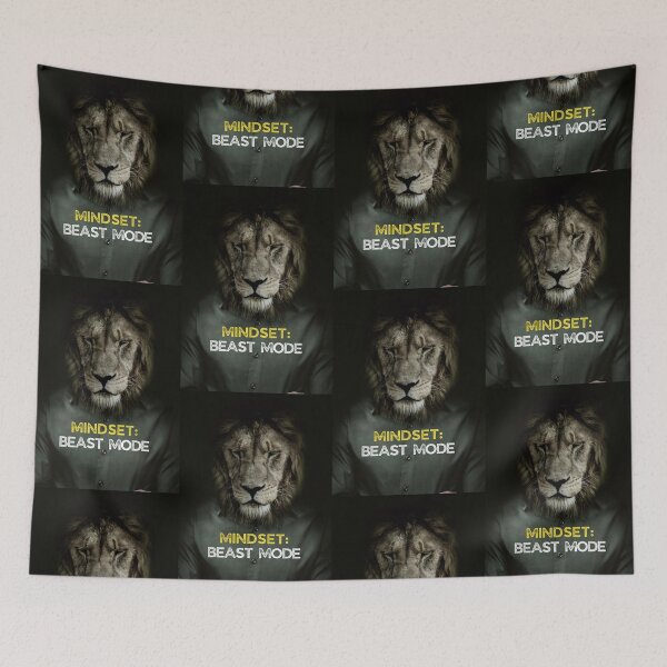 Item preview, Lion Beast Mode Mindset Motivational Quote designed and sold by hiunlimit.