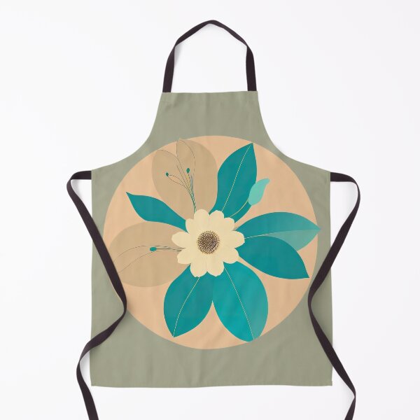 Item preview, Boho Minimalist Turquoise Leaves and Flowers designed and sold by BohoRhapsody.