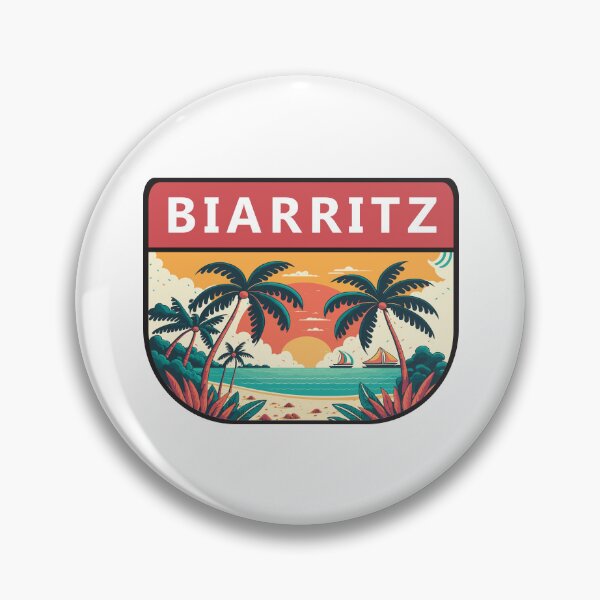 Item preview, Biarritz France Retro Emblem designed and sold by KrisSidDesigns.