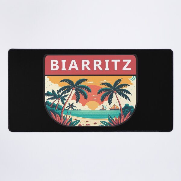 Item preview, Biarritz France Retro Emblem designed and sold by KrisSidDesigns.
