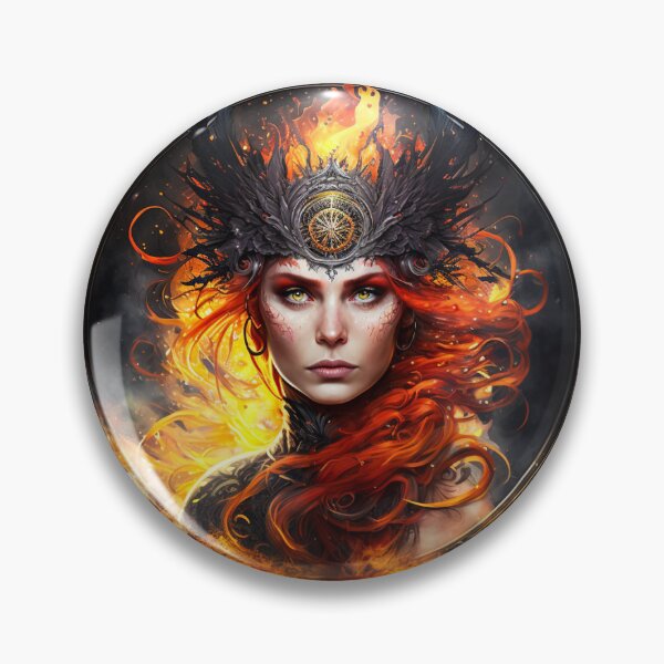Item preview, Fantasy Illustration of Dark Gothic Fallen Phoenix Woman with Wings and Fire designed and sold by coreexpressions.