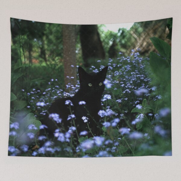 Item preview, Black tomcat Paule in the flowerbed designed and sold by Gourmetkater.