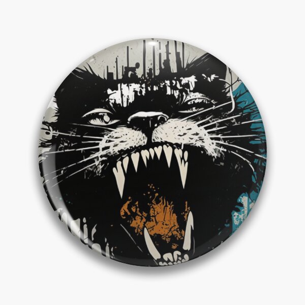 Item preview, Graffiti cat hissing colorful designed and sold by NxtGenArt.