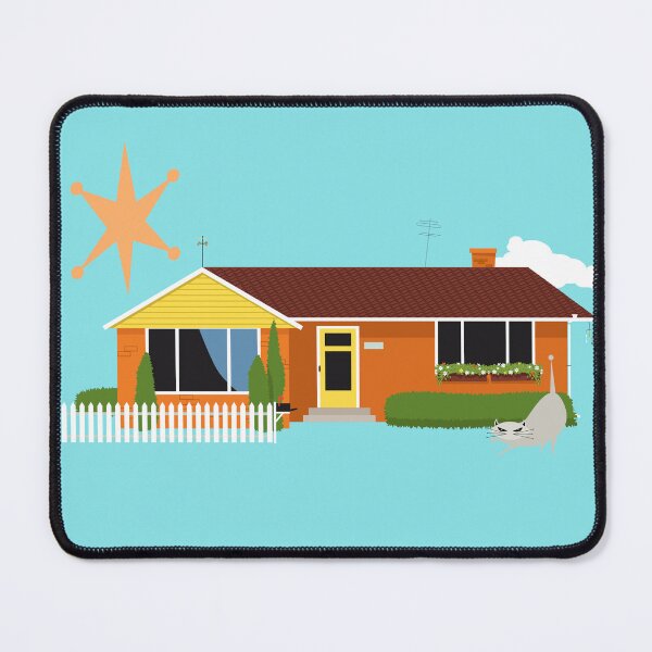 Item preview, MCM house with cat designed and sold by uhnotsocool.