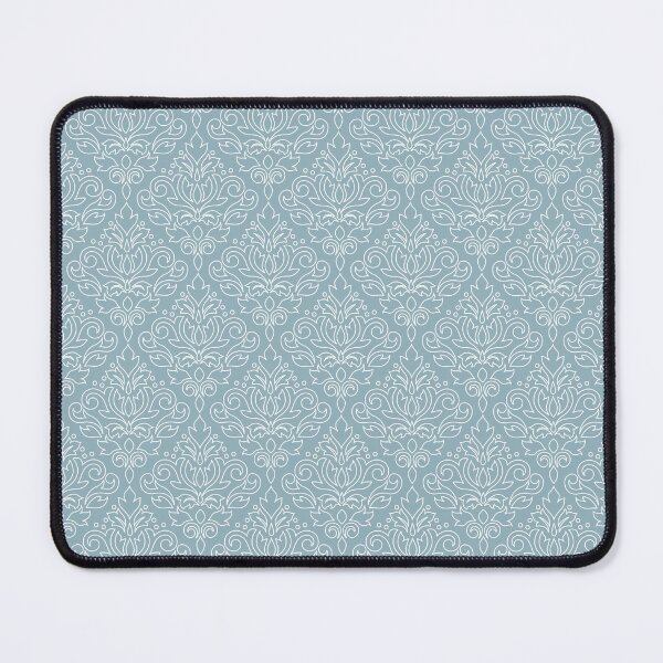 Item preview, Scroll Damask White on Blue Line Pattern designed and sold by NataliePaskell.