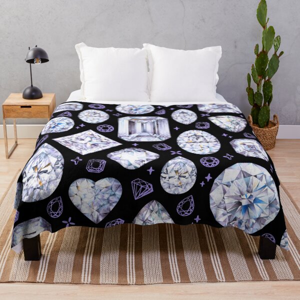 Item preview, Precious Diamond Print. Hand-painted Crystal Pattern on Black designed and sold by AmberSunArt.