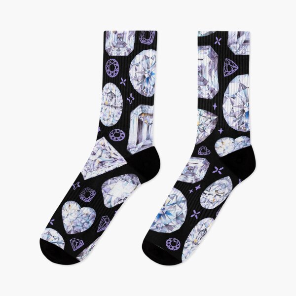 Item preview, Precious Diamond Print. Hand-painted Crystal Pattern on Black designed and sold by AmberSunArt.