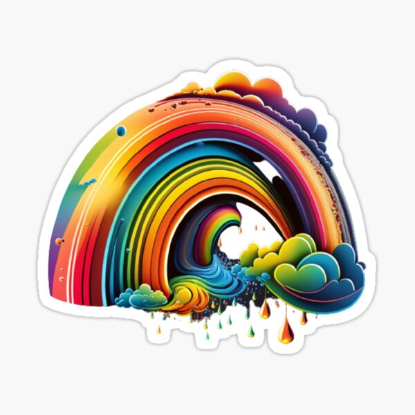Sticker Colorful spirale arc en ciel avec des touches de fond.