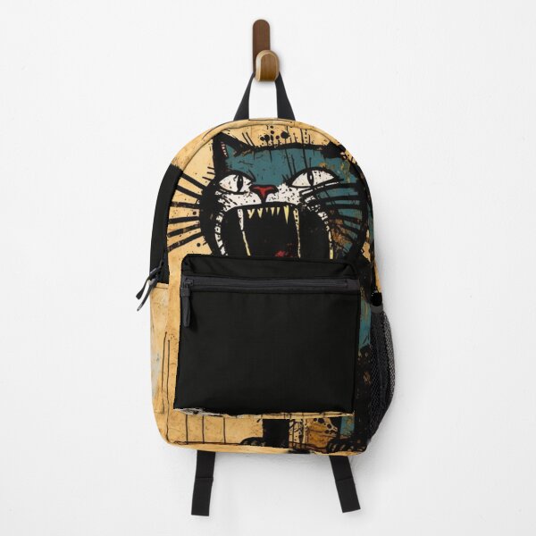 Item preview, Blue graffiti cat hissing designed and sold by NxtGenArt.