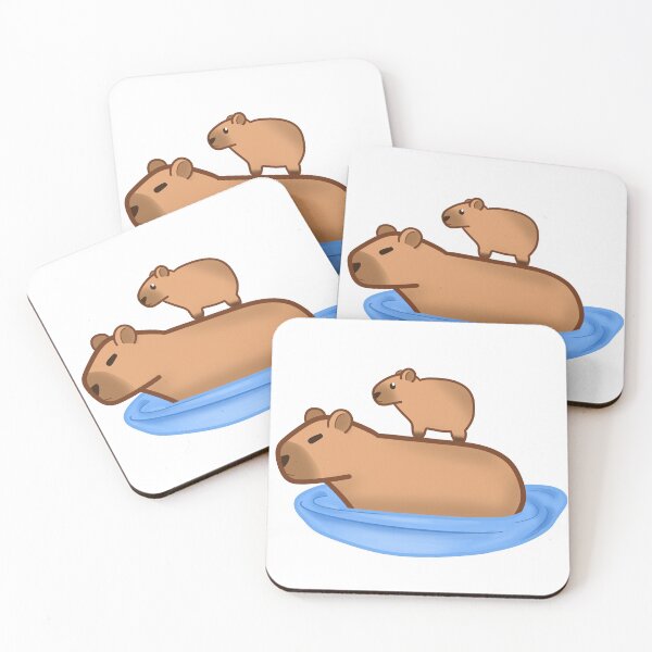 Item preview, Capybara with baby capy on back designed and sold by C2H2Cu3O8.