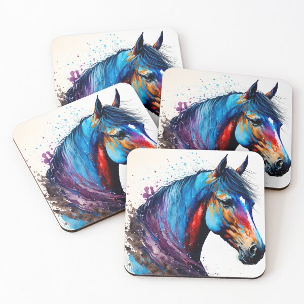 Item preview, Horse Portrait with Vibrant Colours designed and sold by AdamesArtStudio.