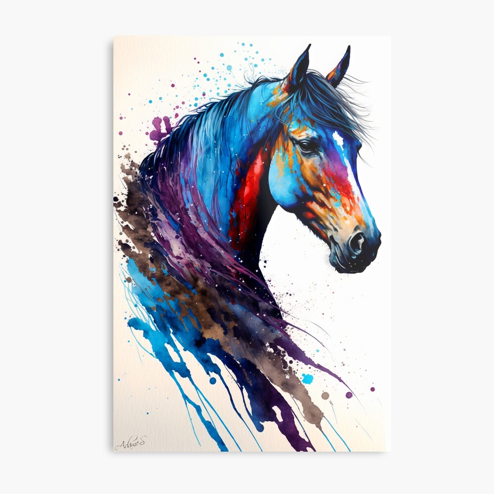 Horse Portrait with Vibrant Colours Poster