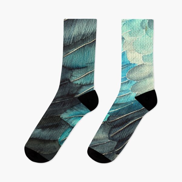 Item preview, Watercolor turquoise bird feathers designed and sold by MaryWatercolor.